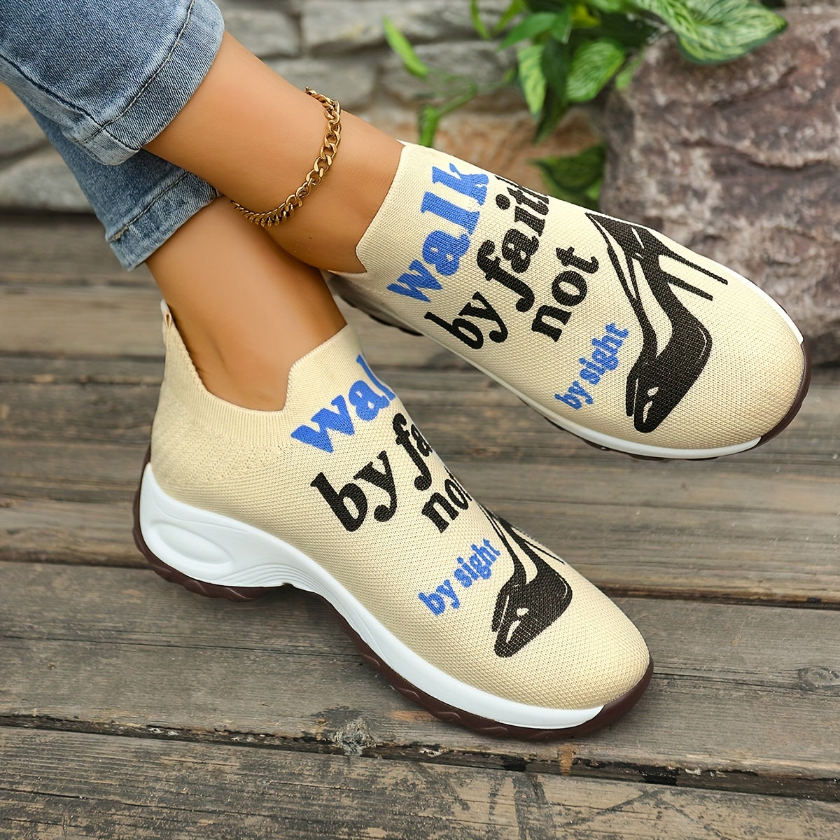 FZ Women's Knitted Breathable Classic Fashion Comfortable Leisure Sports Shoes