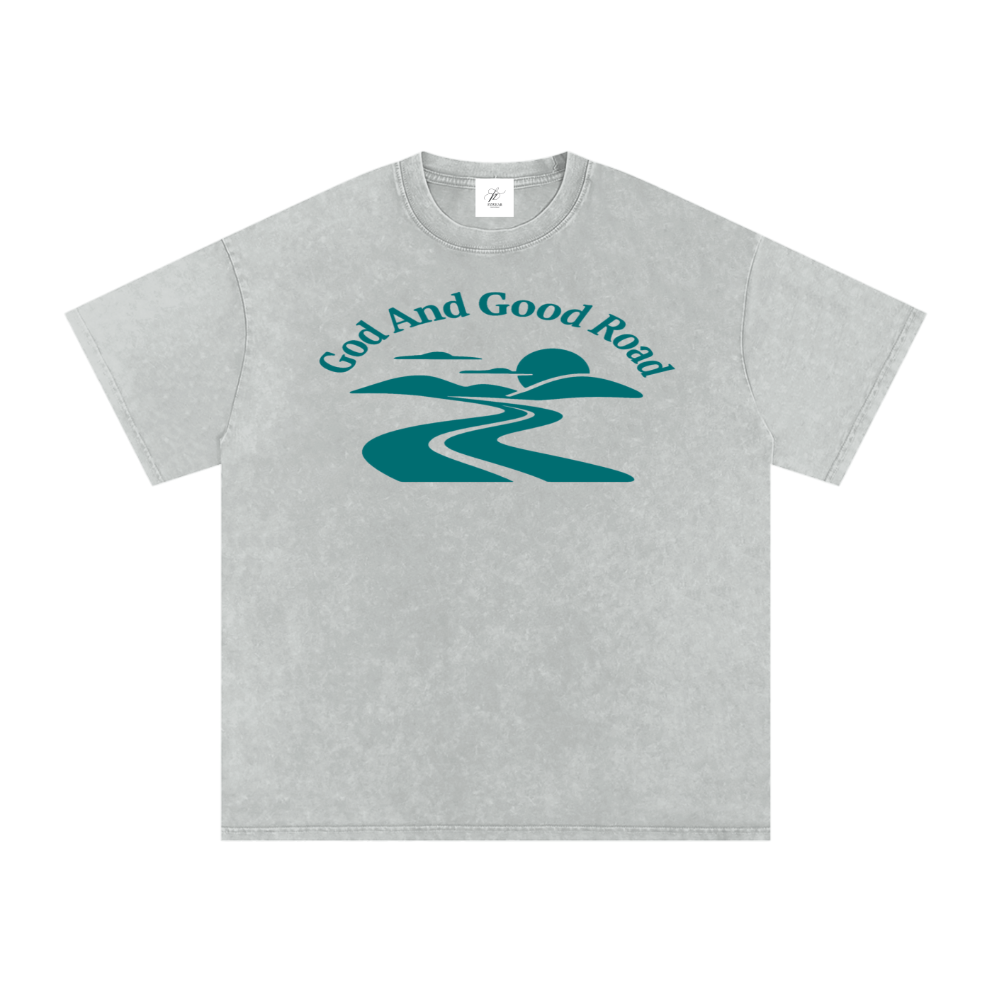 FZ Unisex Acid Wash Good Road Oversize Tee