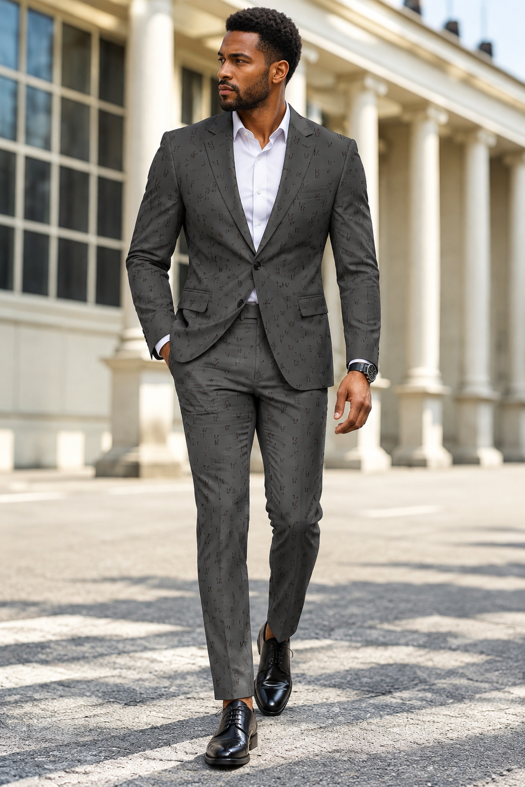 Courtyard matching-suit look