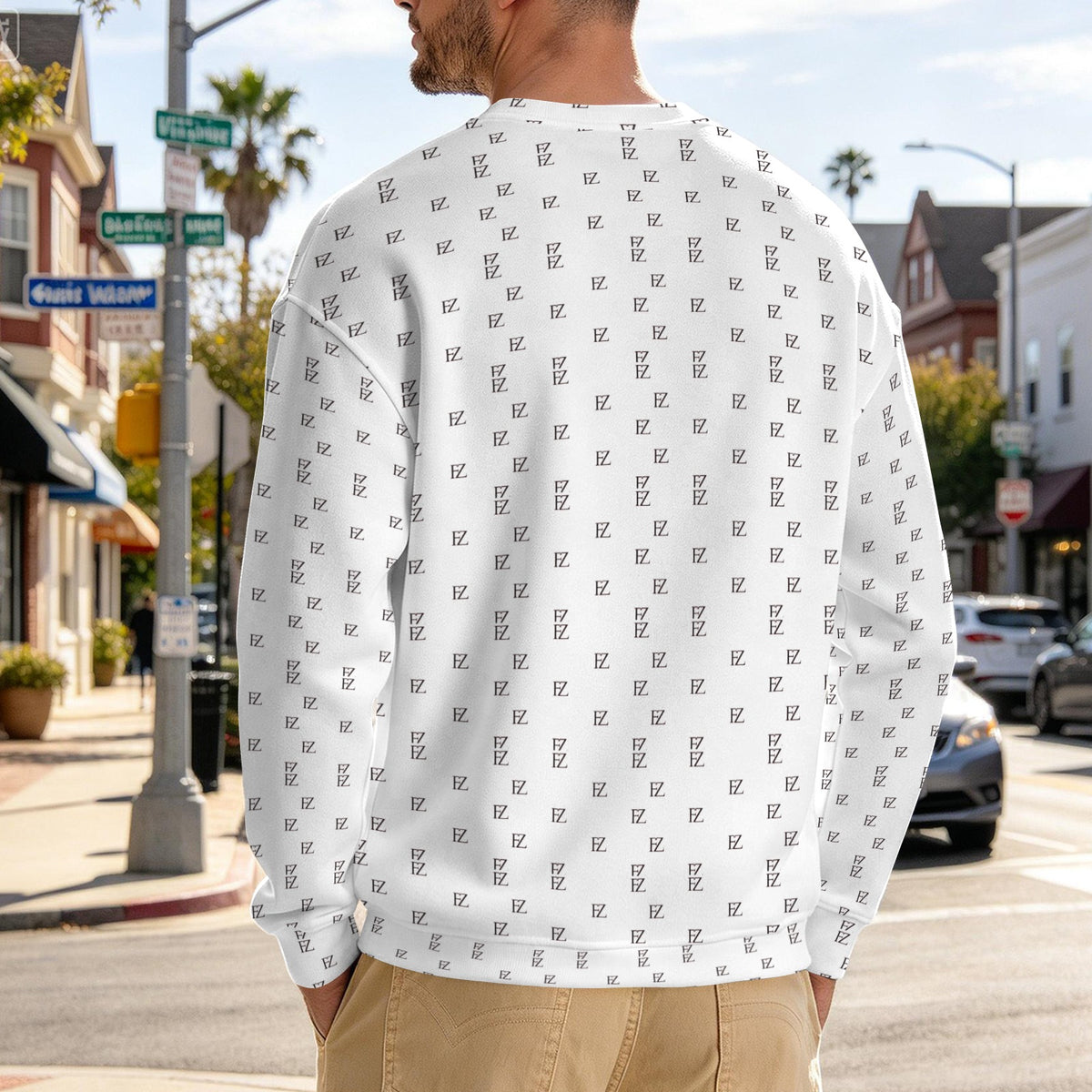 FZ Men's Original Monogram Crewneck Sweater Pullover