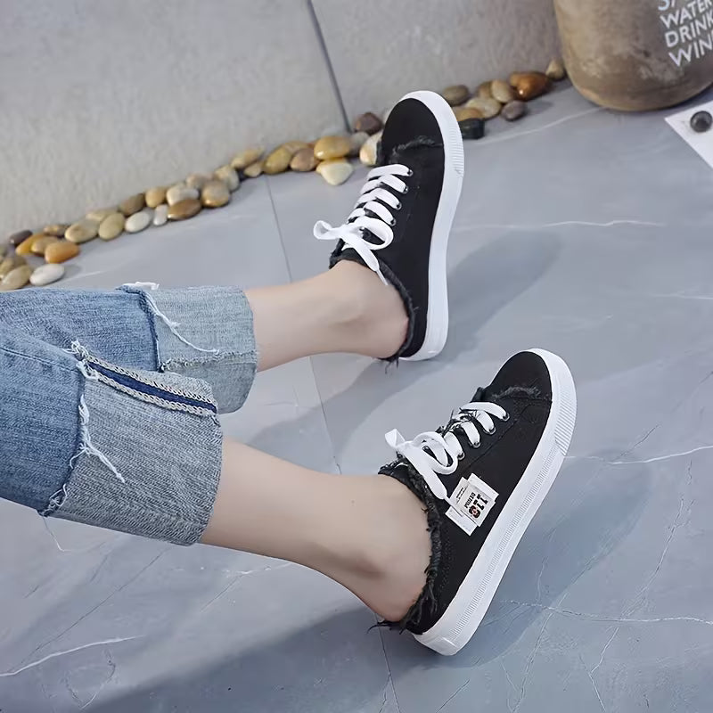 FZ Women's Canvas Low Top Lace-Up Denim Sneakers