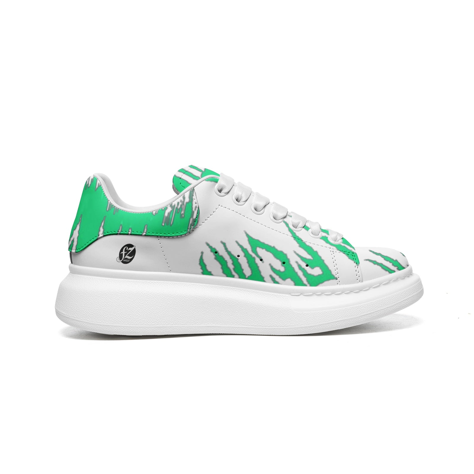 FZ Unisex Non Slip Lace Up Faux Leather Sneakers