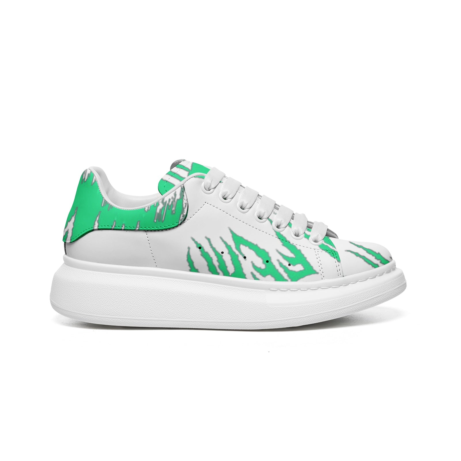 FZ Unisex Non Slip Lace Up Faux Leather Sneakers