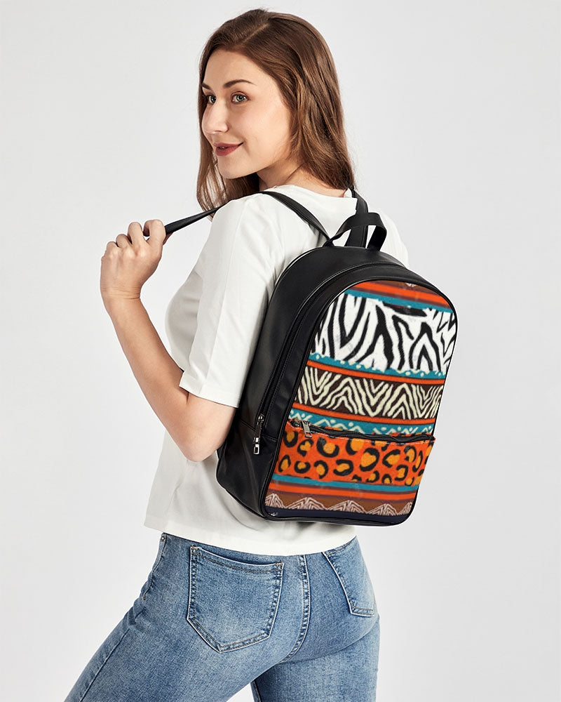 FZ AFRICAN PRINT Classic Faux Leather Backpack - FZwear