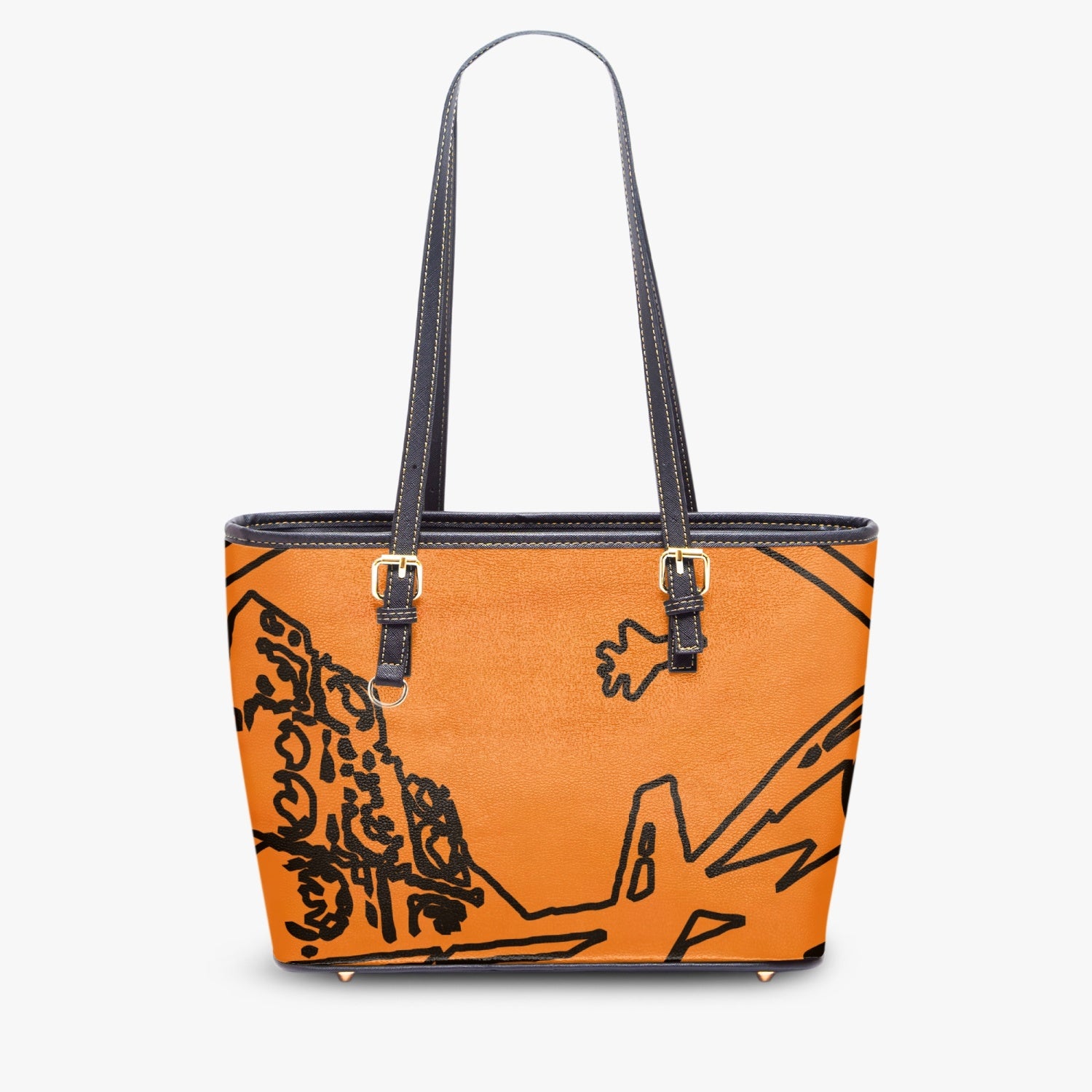 FZ Women's Large Leather Tote Bag JetPrint