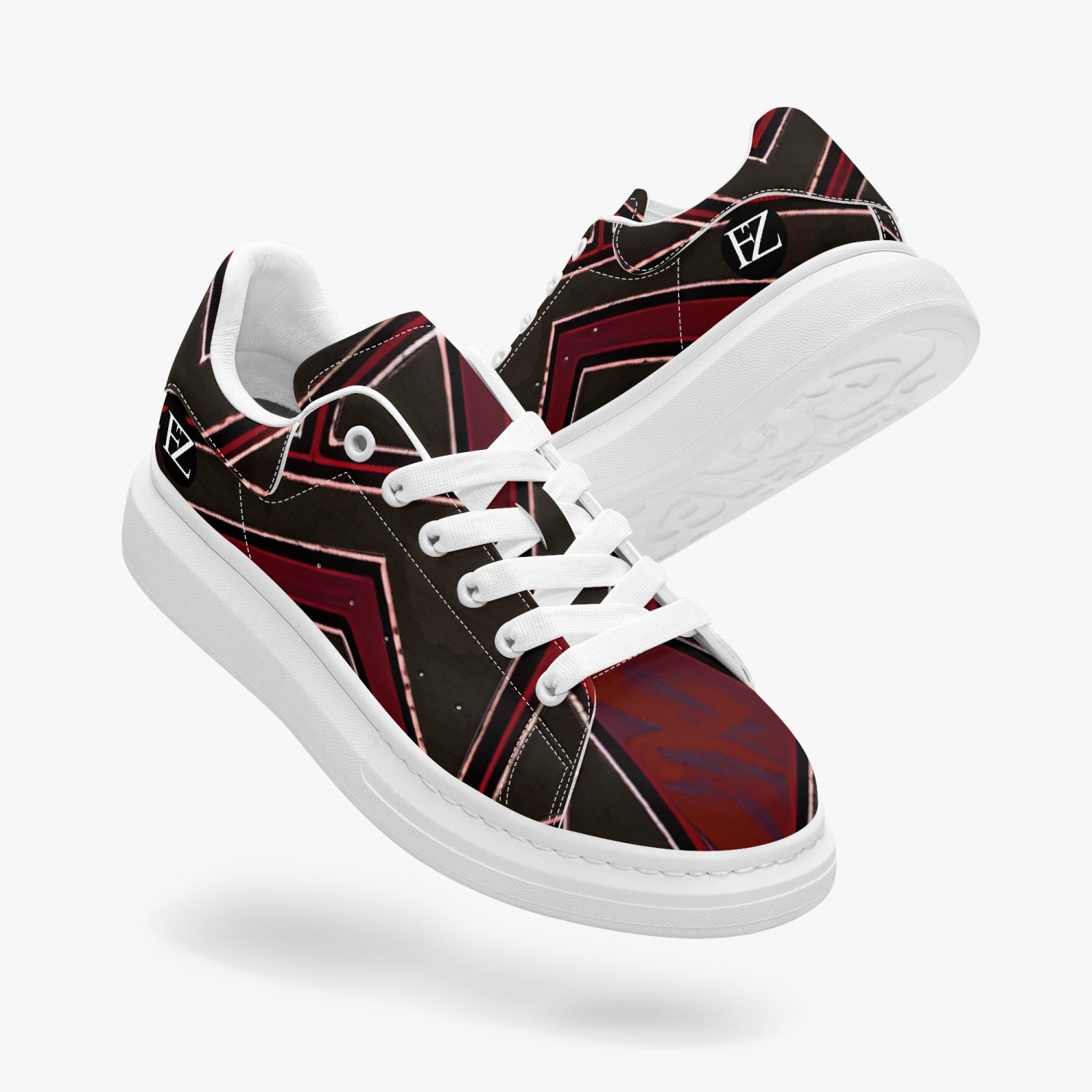 FZ Unisex African Print Leather Oversized Sneakers - FZwear