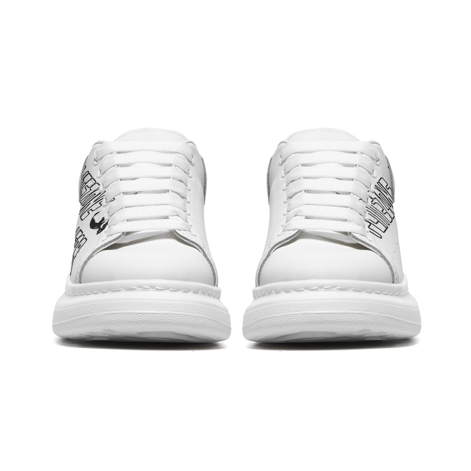 FZ Unisex Non Slip Lace Up Faux Leather Sneakers