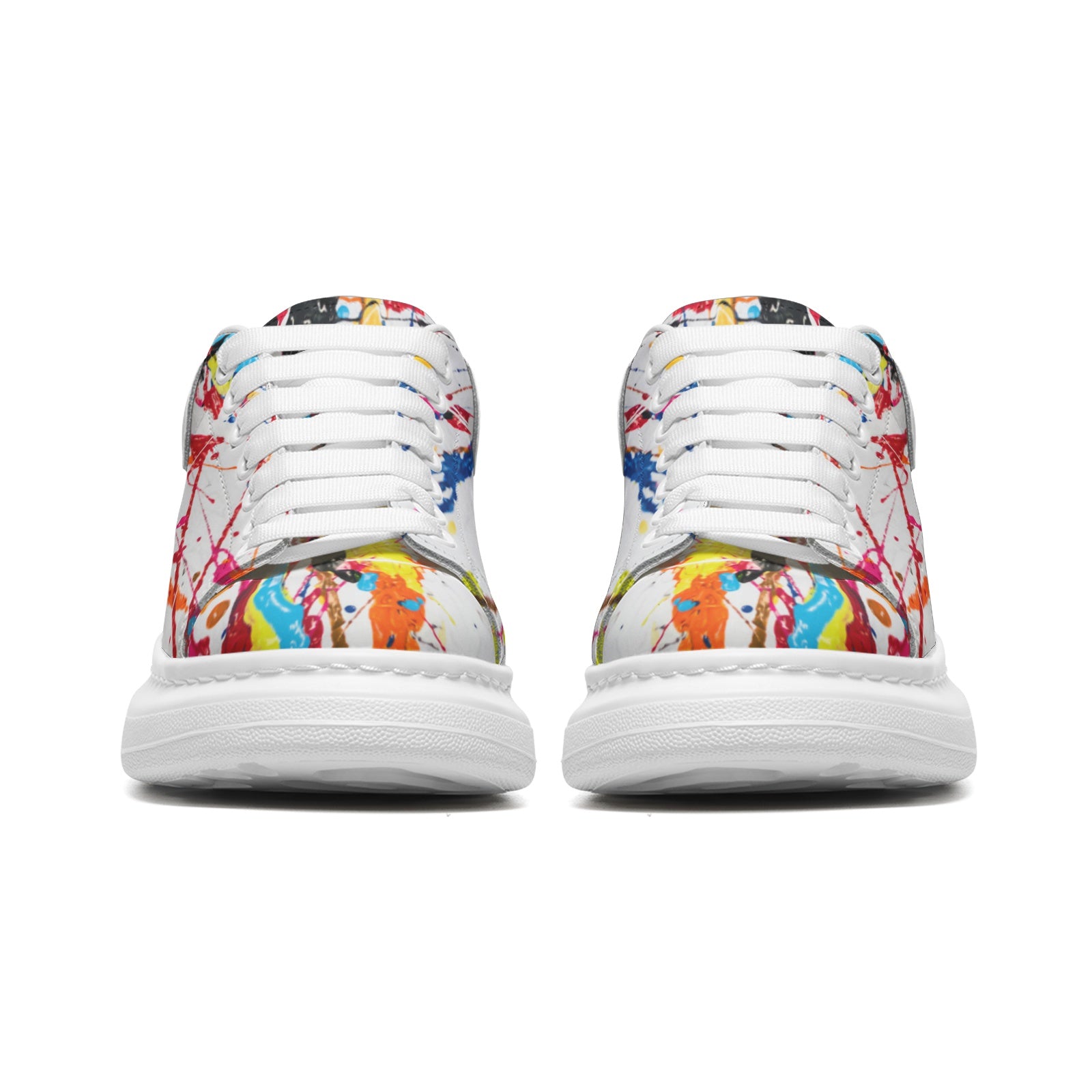 FZ Unisex Non Slip Lace Up Faux Leather Sneakers