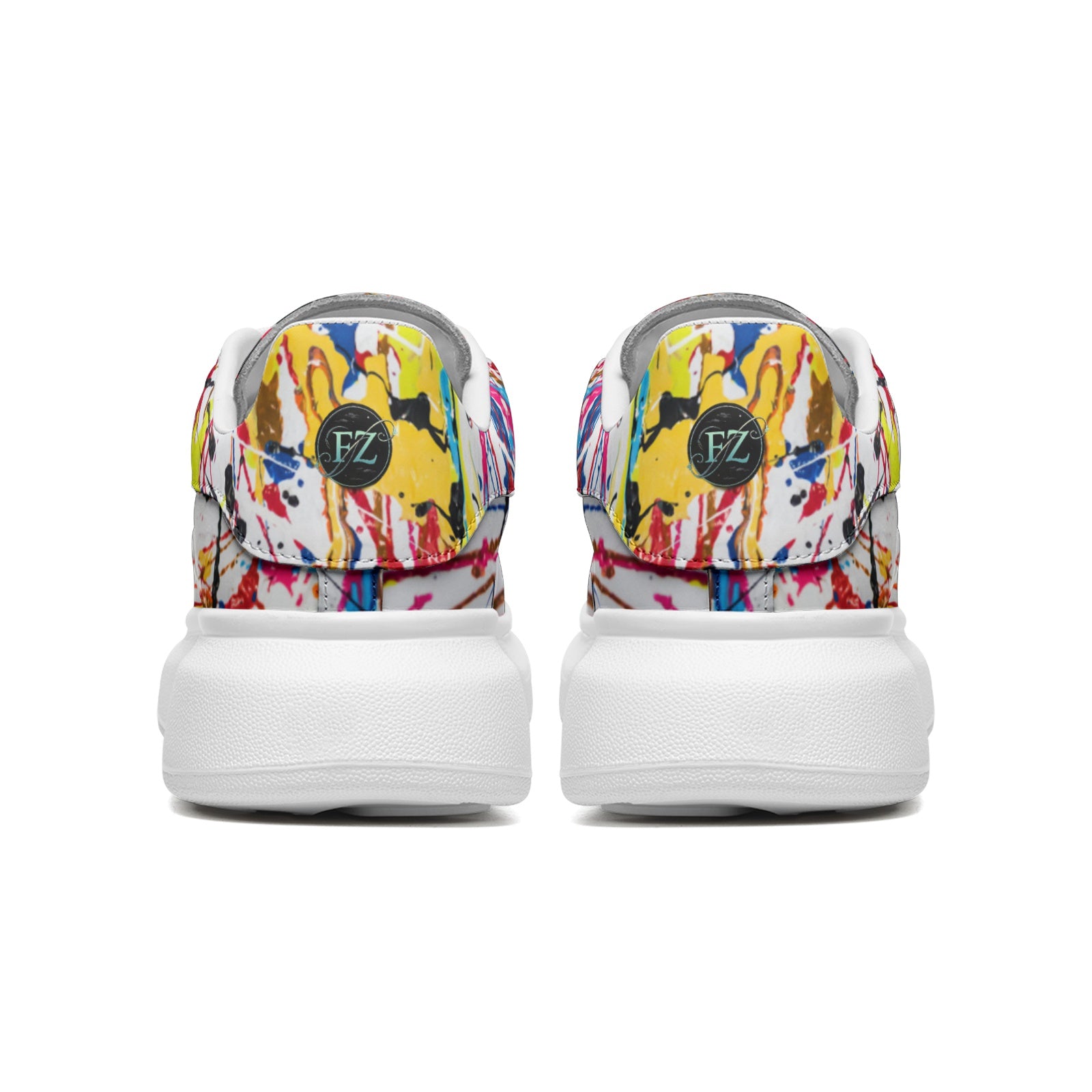 FZ Unisex Non Slip Lace Up Faux Leather Sneakers