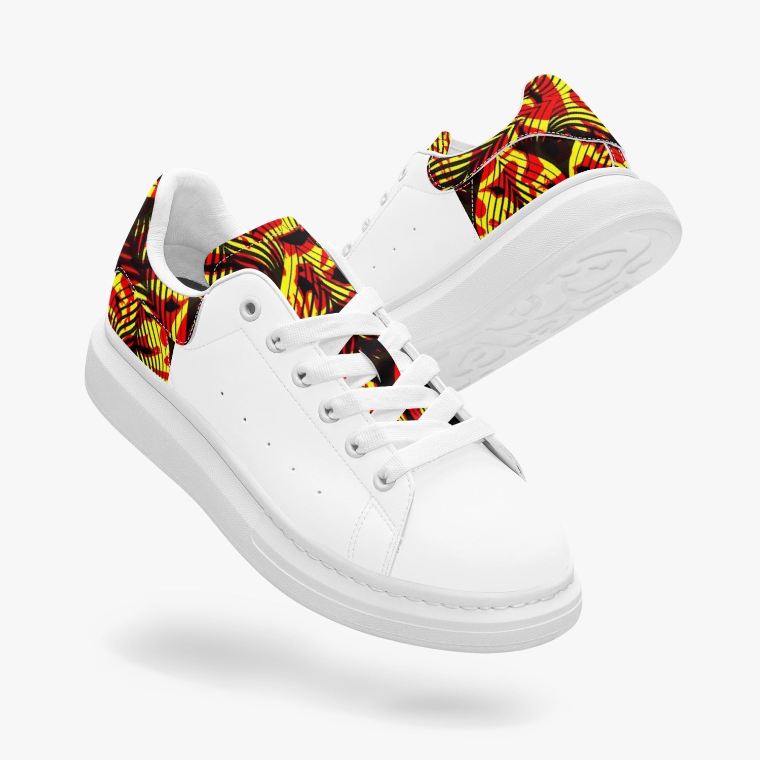 FZ Unisex African Print Leather Oversized Sneakers - FZwear