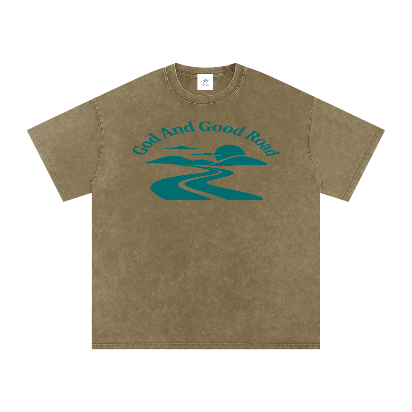 FZ Unisex Acid Wash Good Road Oversize Tee