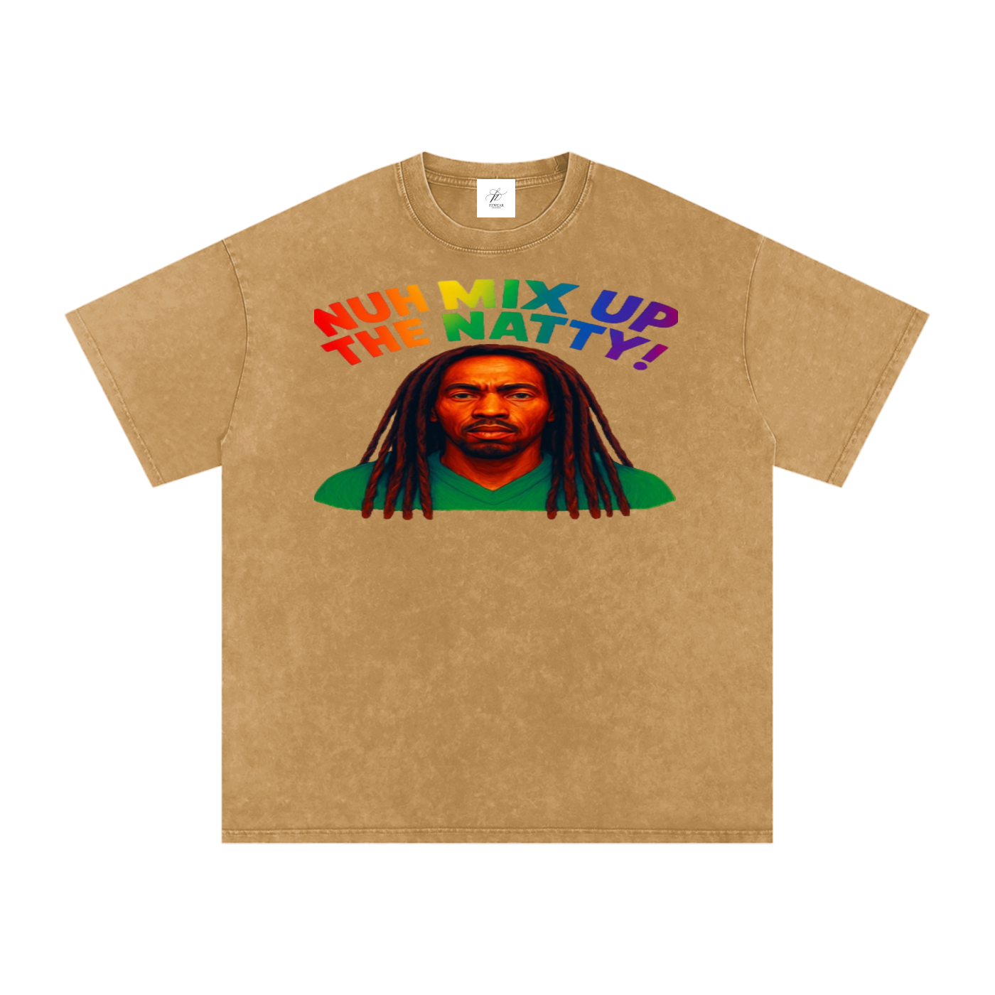 FZ Unisex Acid Wash Rasta Oversize Tee
