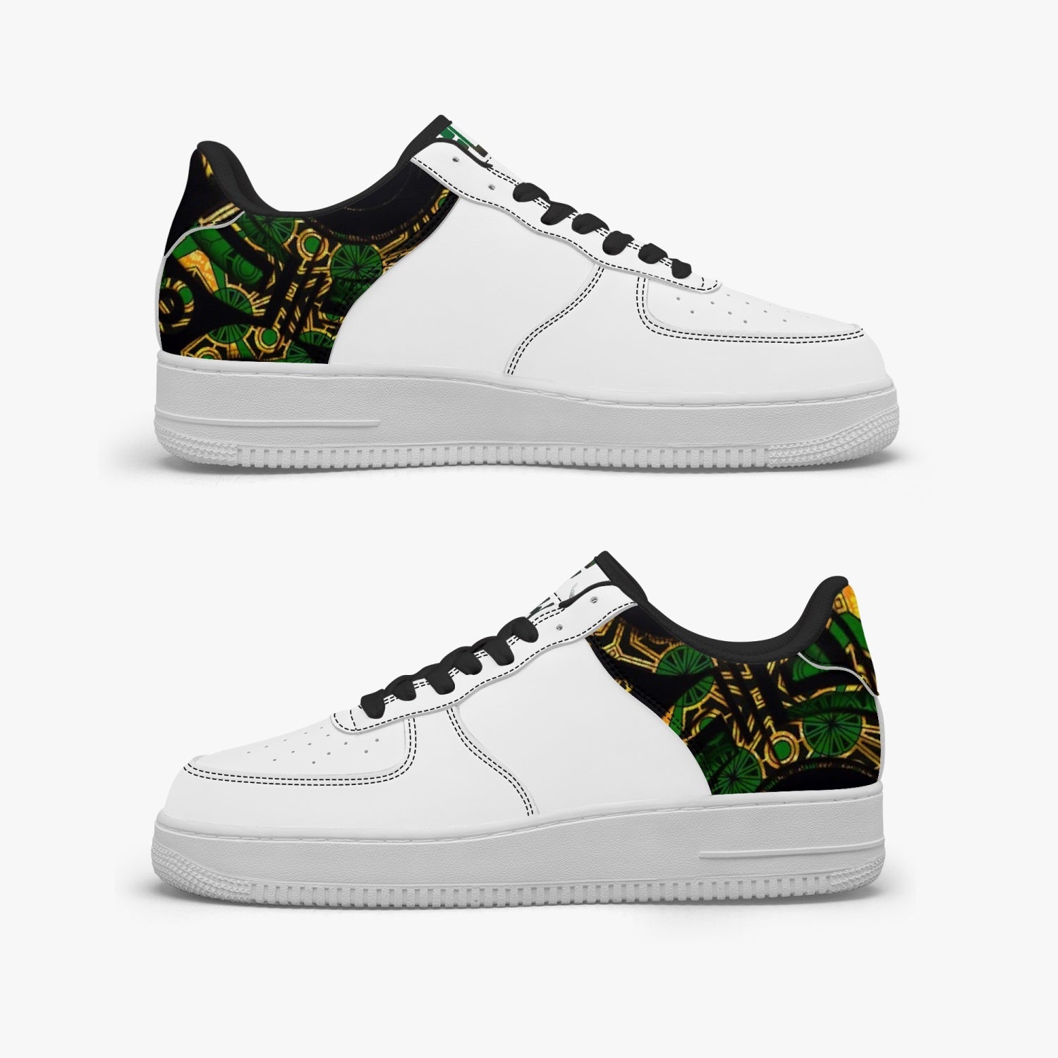 FZ Unisex African Print Low-Top Leather Sports Sneakers - FZwear