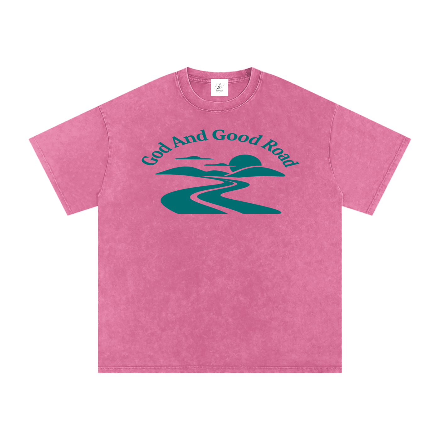 FZ Unisex Acid Wash Good Road Oversize Tee