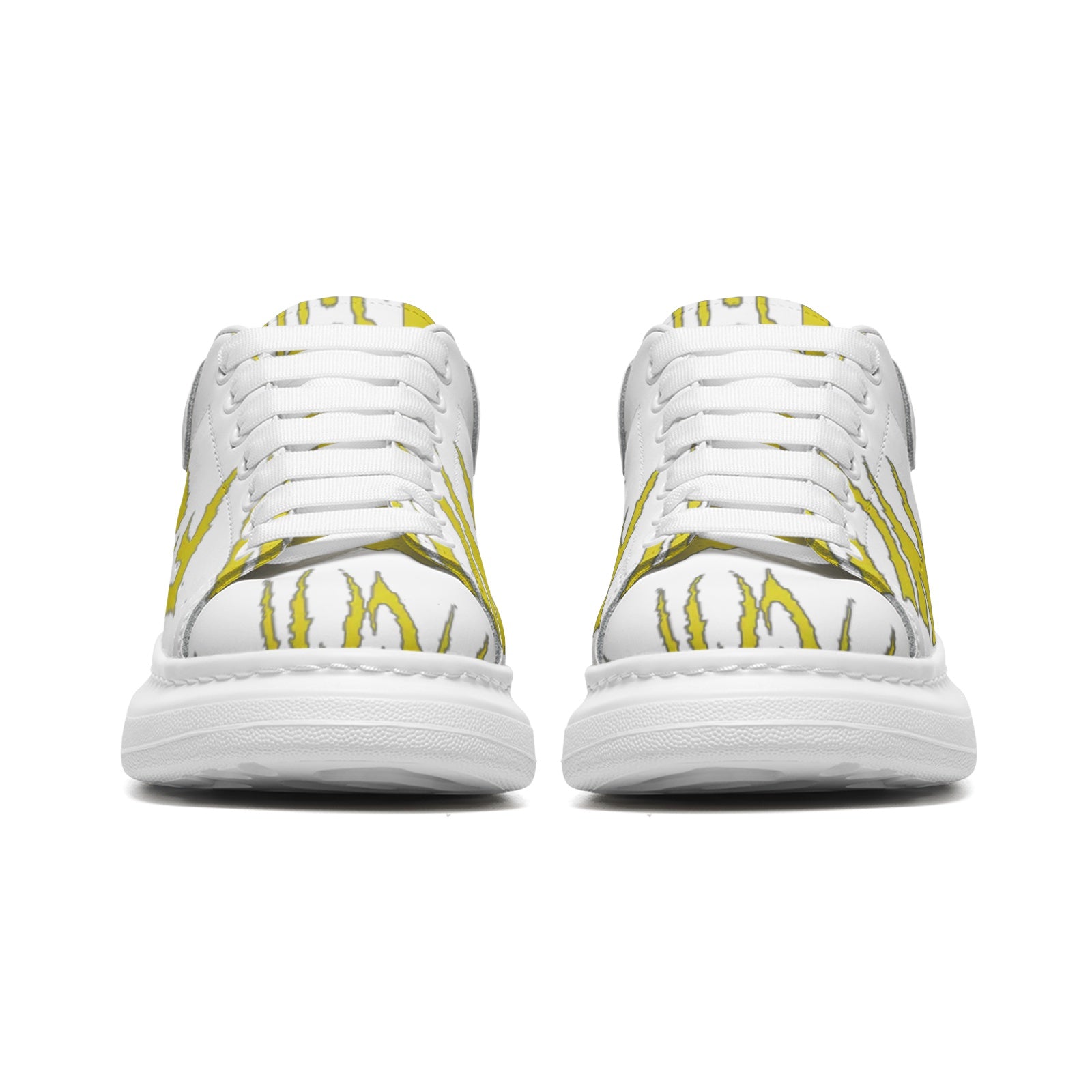 FZ Unisex Non Slip Lace Up Faux Leather Sneakers