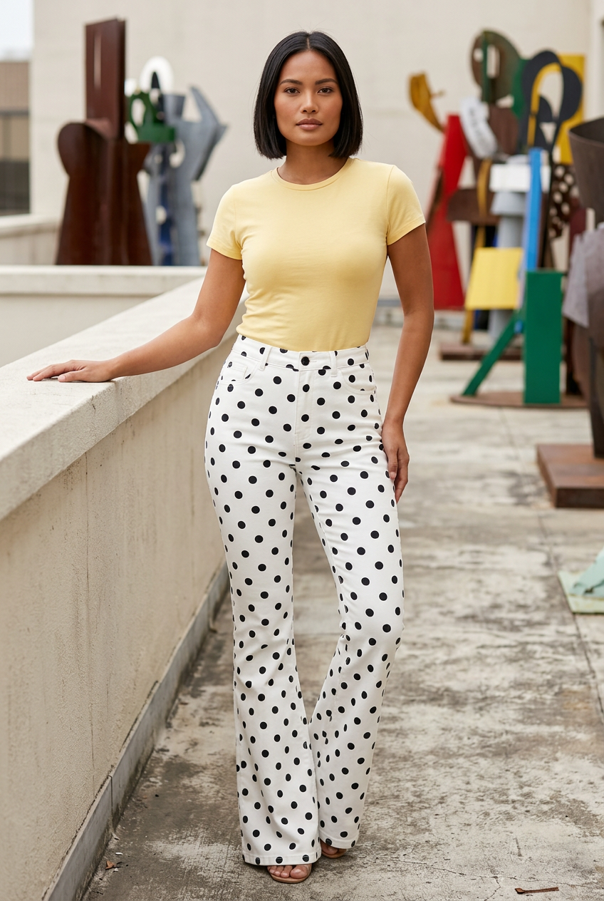 Filipina model leaning against an art-school terrace railing