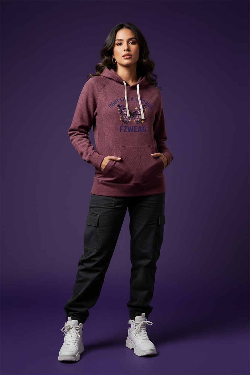 FZwear Burgundy Hoodie Front