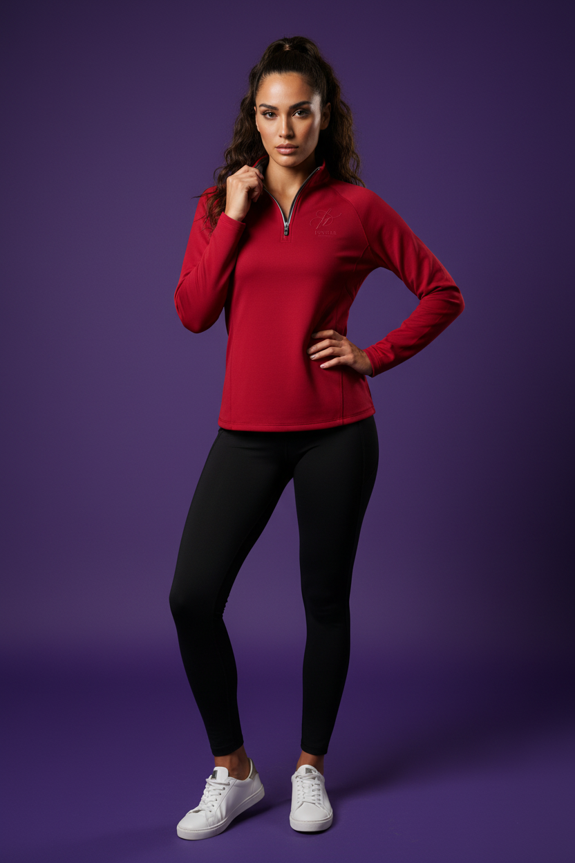 FZwear Red Quarter-Zip Front