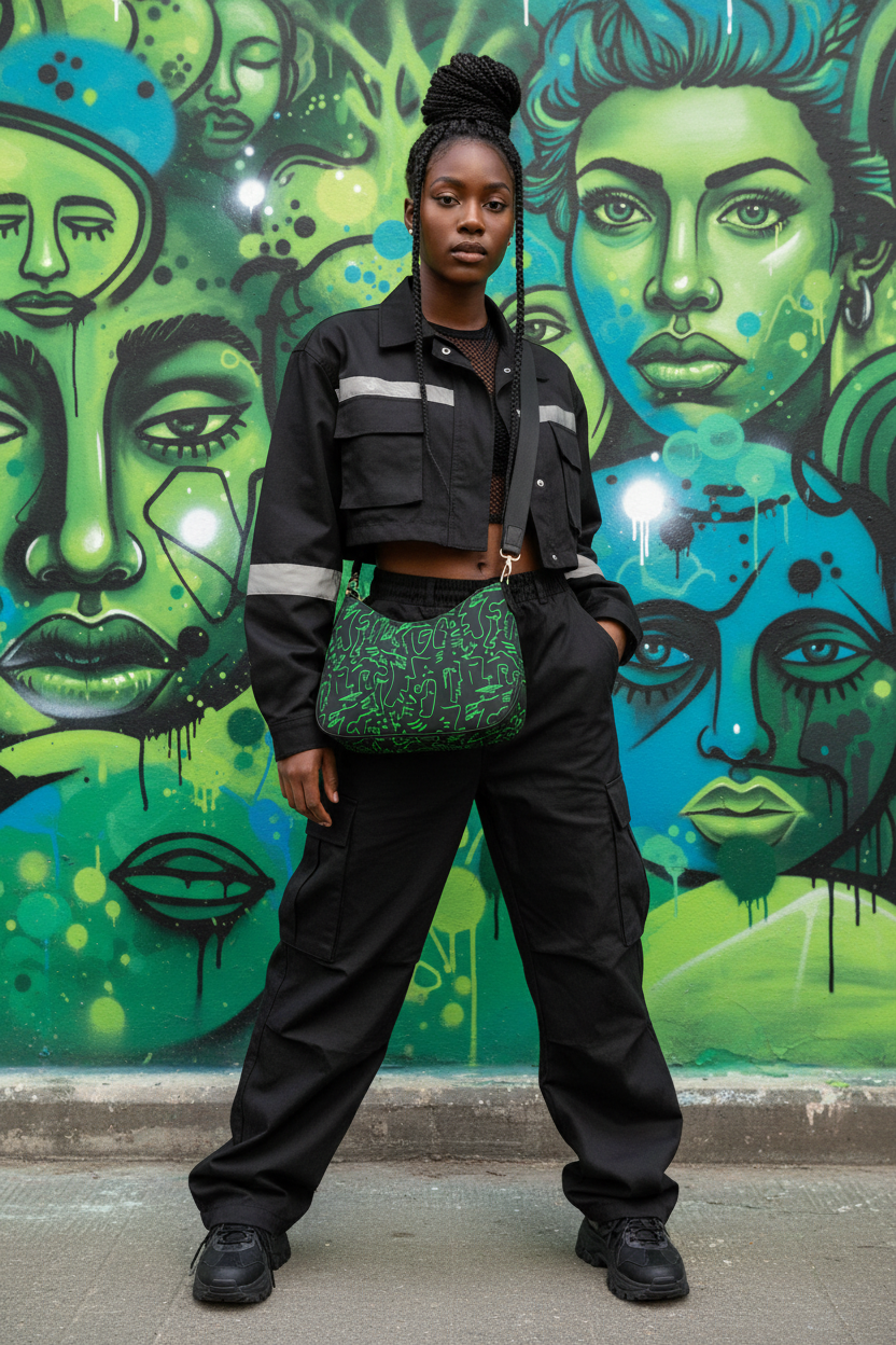 Green Neon Bag - Mural