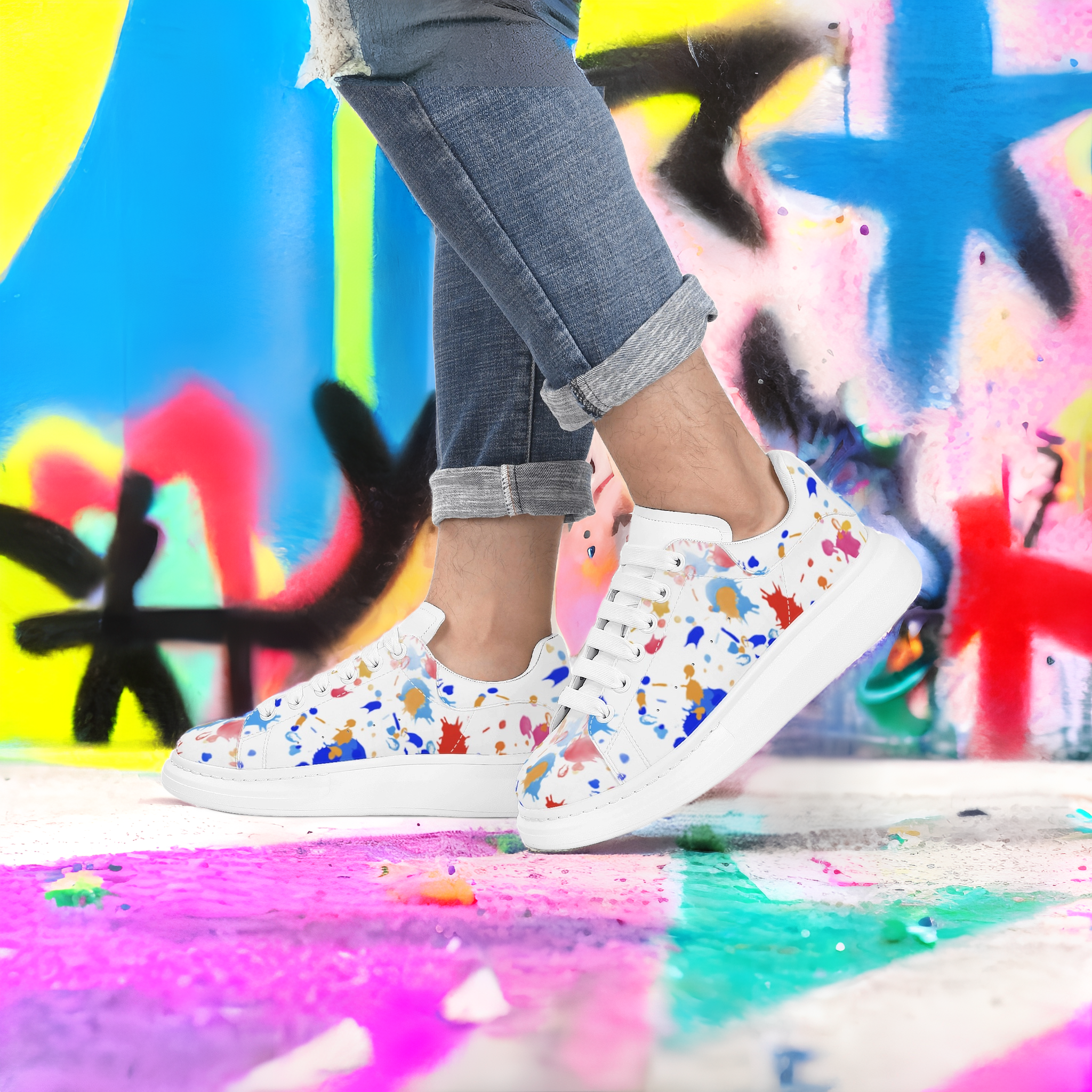 FZ Mens White Tongue Chunky Shoes - FZwear