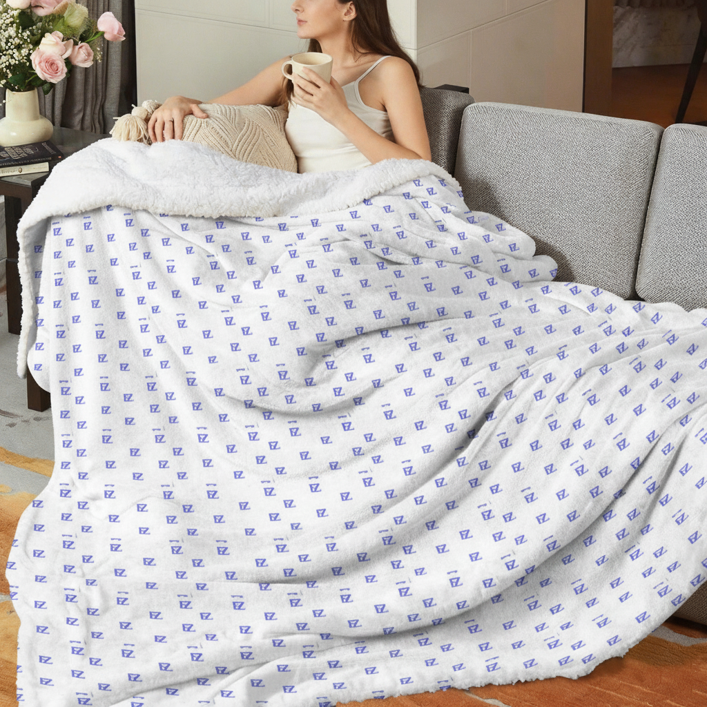 Hispanic female model white FZ monogram blanket window