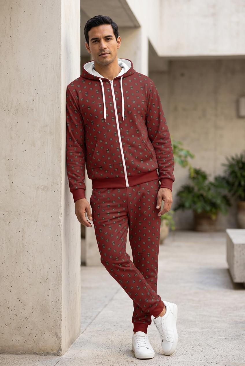 Hispanic male leaning against a courtyard wall