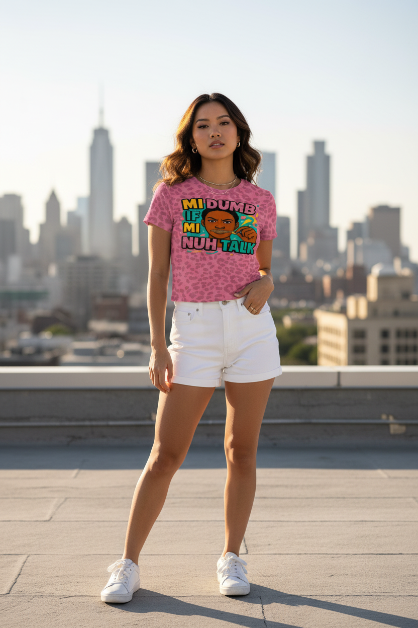 Hot Pink Mi Dumb Tee - Rooftop