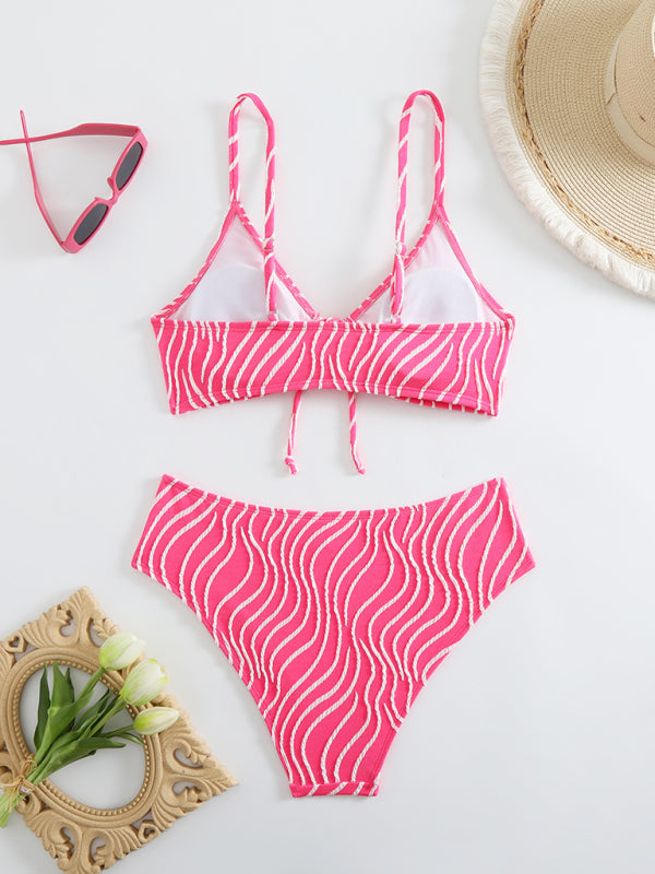 FZ Women's Stripe Print Bikini Swimwear