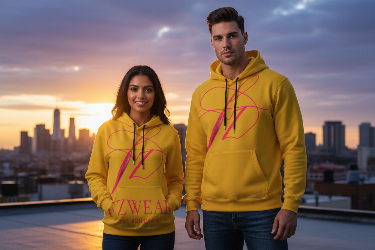 Male and female front - FZWear hoodie