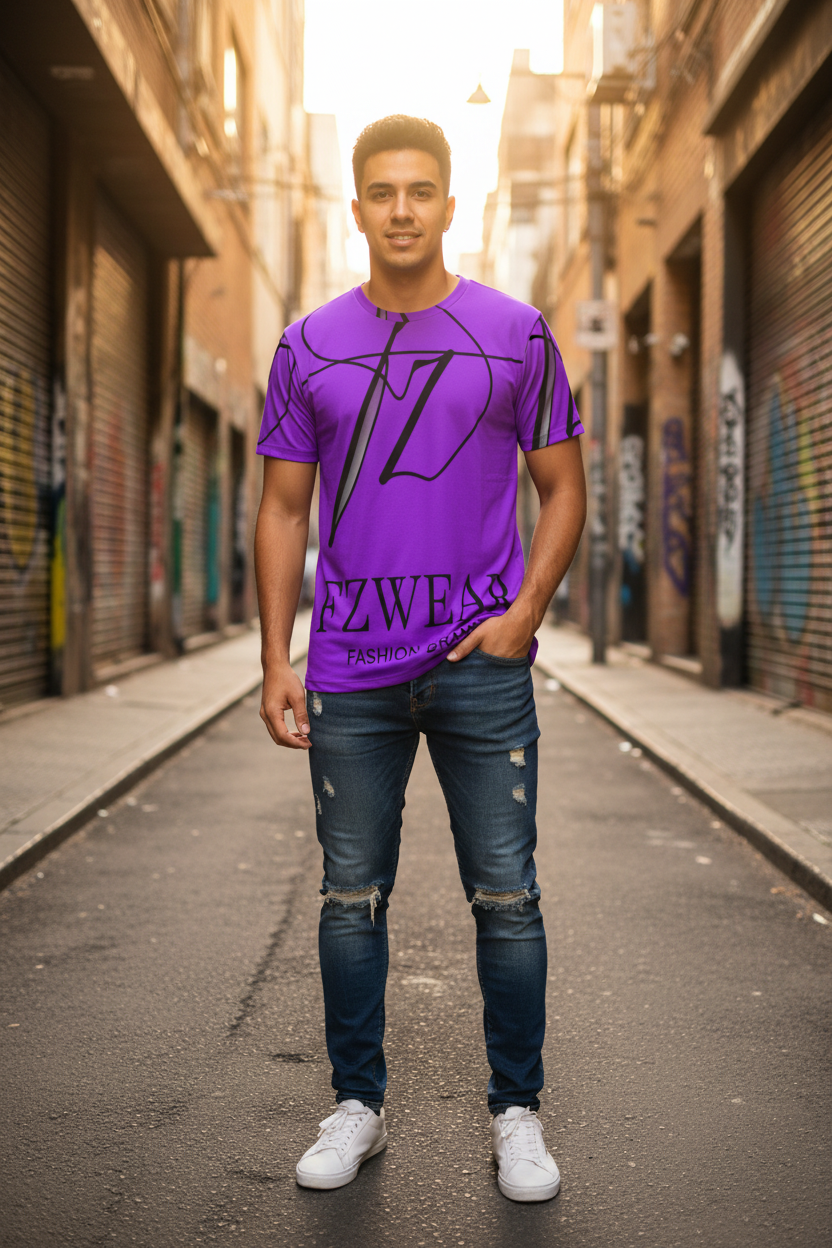 Model 1 - FZwear Purple Tee