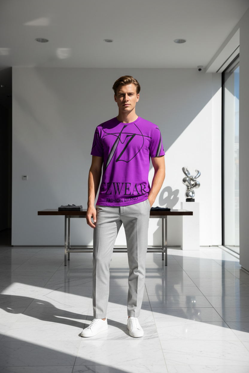 Model 2 - FZwear Purple Tee