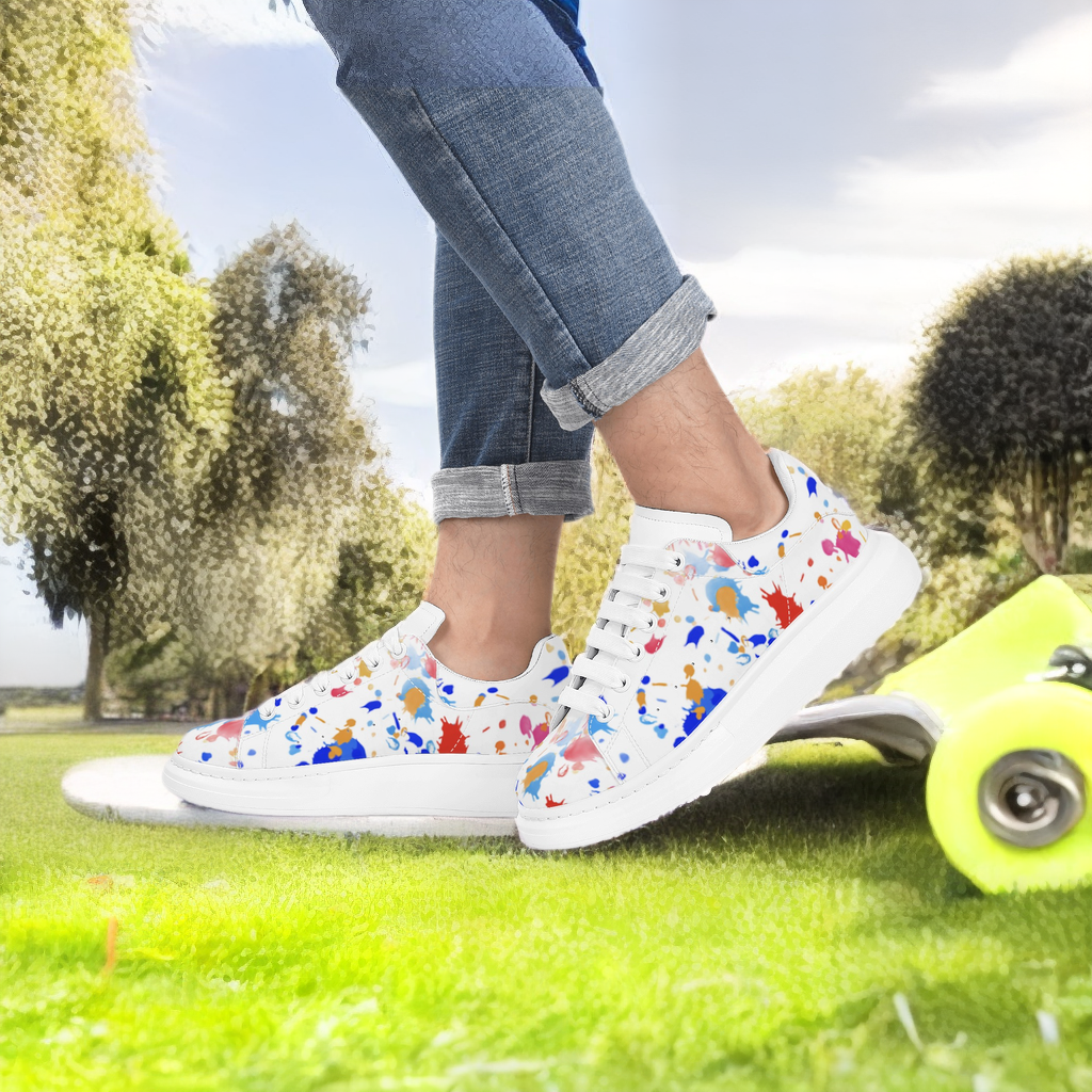 FZ Mens White Tongue Chunky Shoes - FZwear