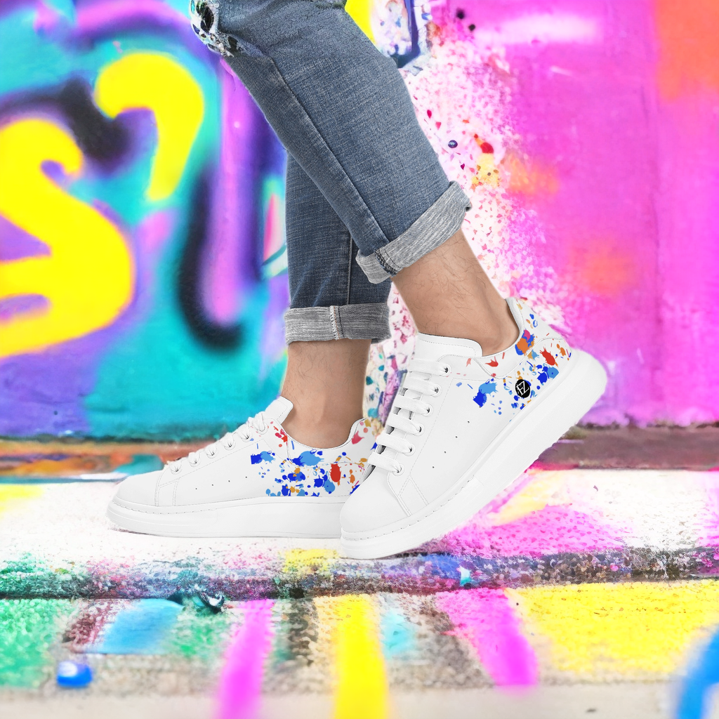 FZ Mens White Tongue Chunky Shoes - FZwear