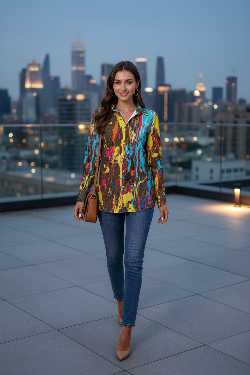 Olive Paint Shirt - Rooftop