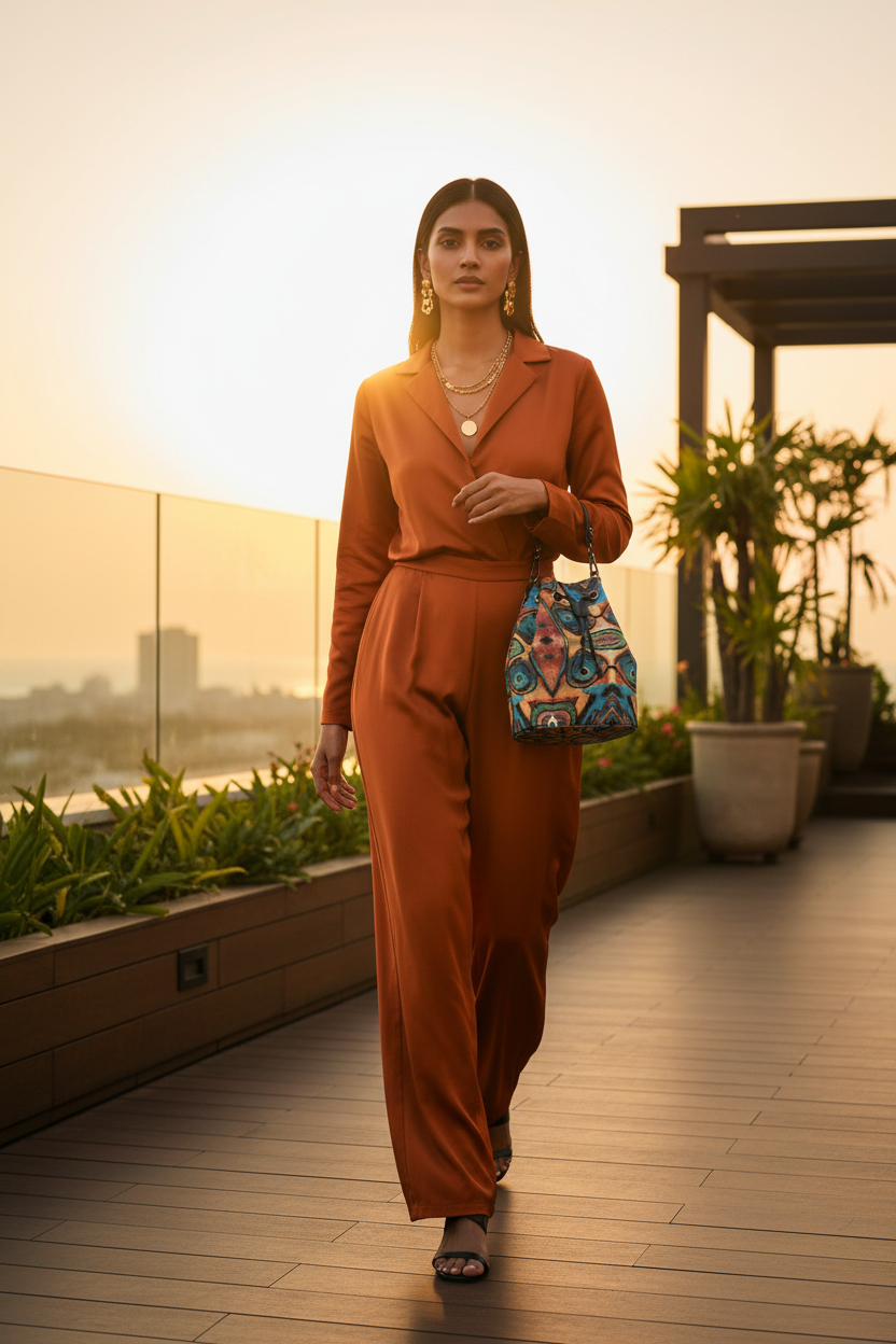 Paisley bag - South Asian woman