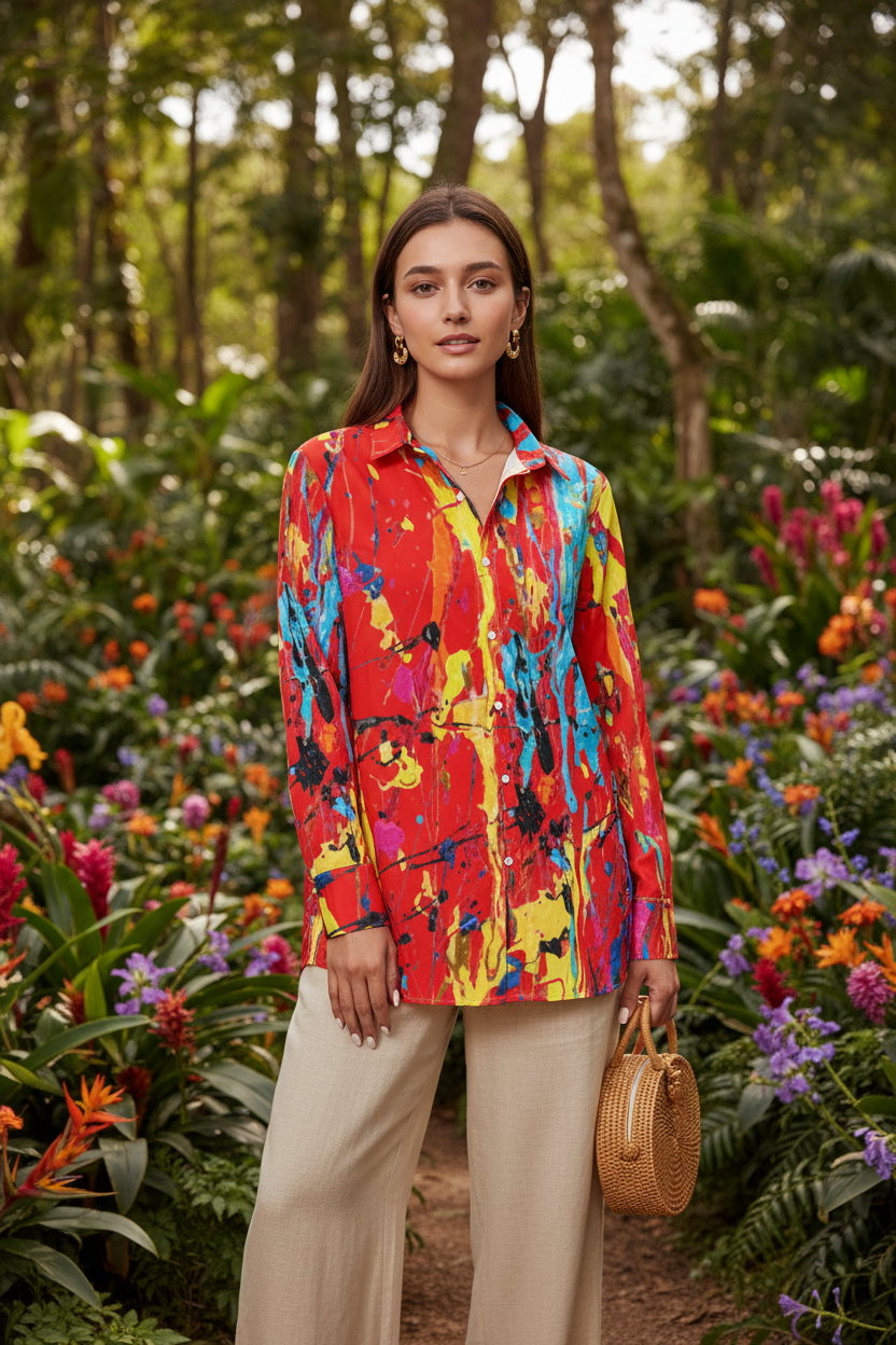 Red Paint Shirt - Botanical Garden