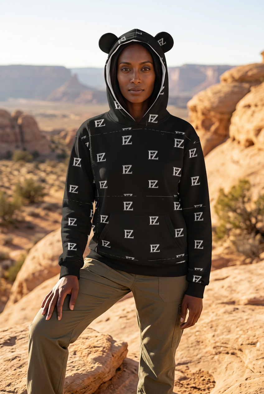 South Asian model at a desert overlook