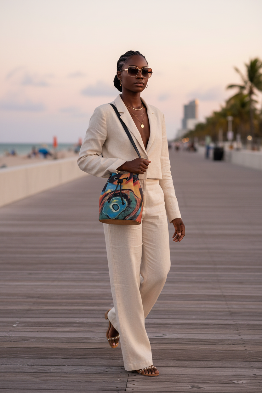 Sunset bag - Black woman Miami