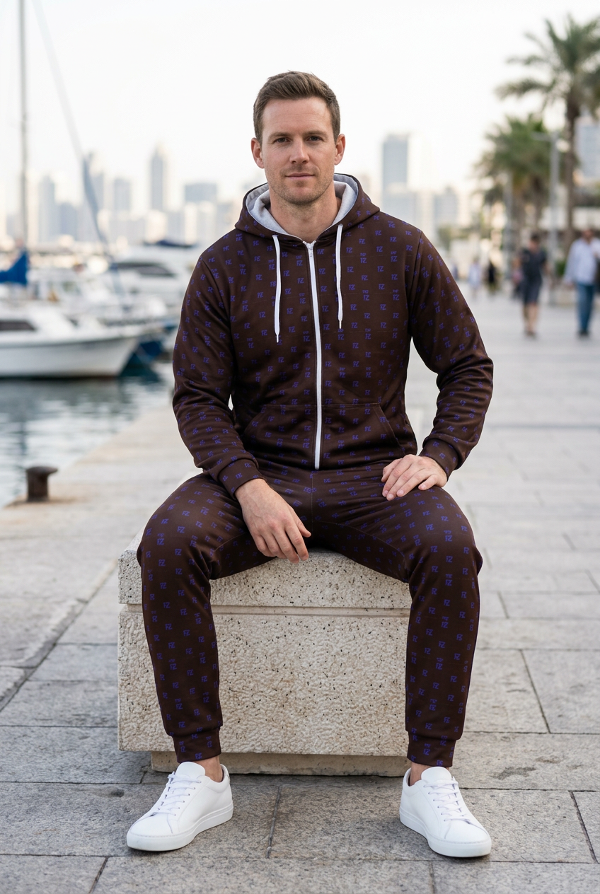 White male seated on a waterfront bench