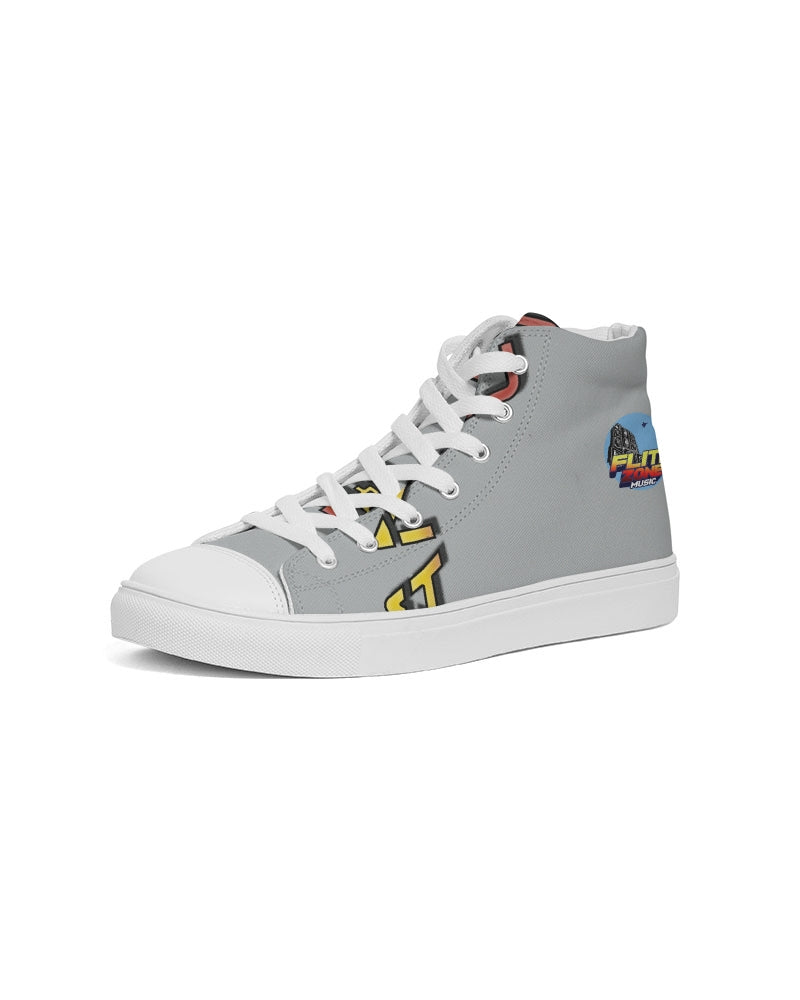 flying grey men's hightop canvas shoe