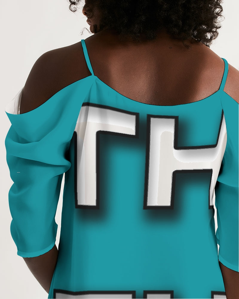 blue zone women's open shoulder a-line dress