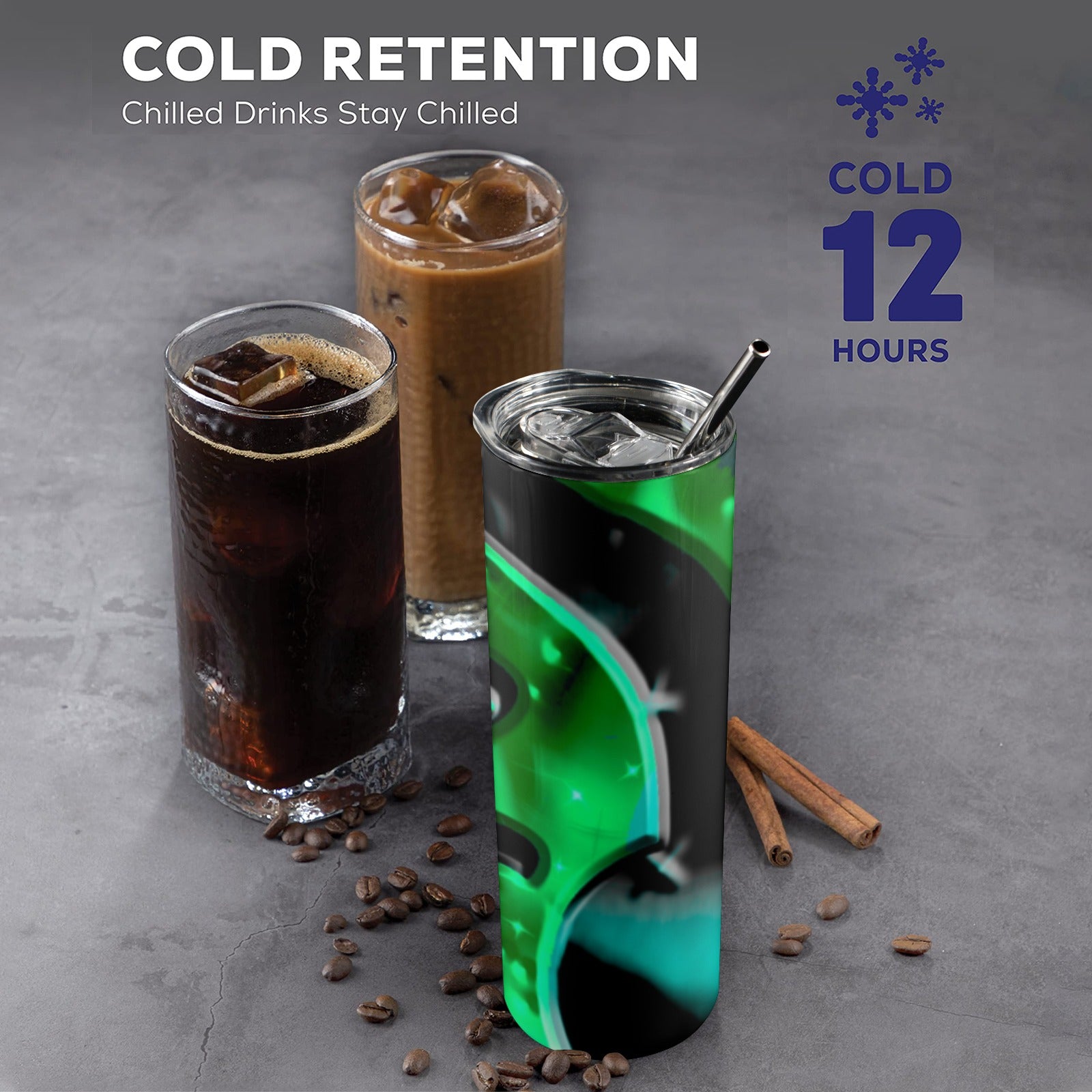 fz cold cup 20oz tall skinny tumbler with lid and straw