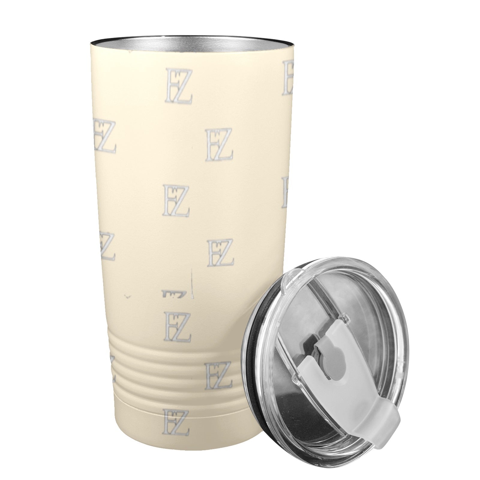 fz original coffee cup - beige insulated stainless steel tumbler (20oz )