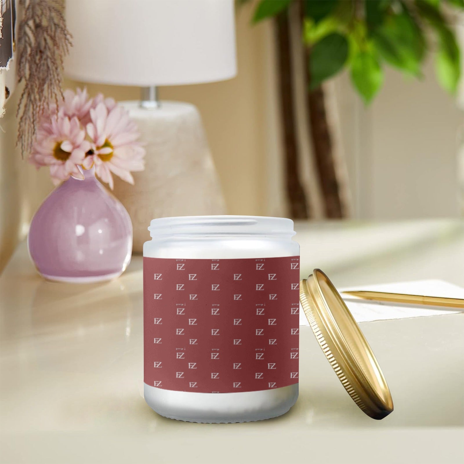 fz cented candles - burgundy custom scented candle (made in queen)