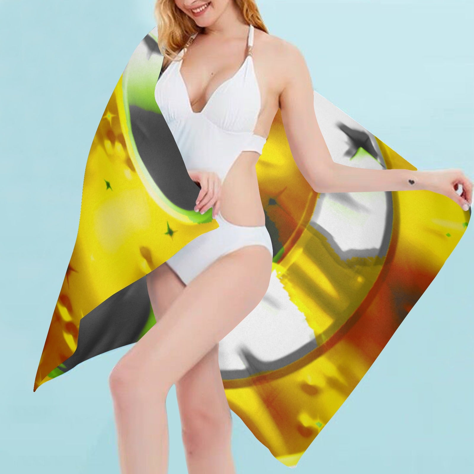 fz beach towel abstract 5 beach towel 31"x71"(two sides with different printing)