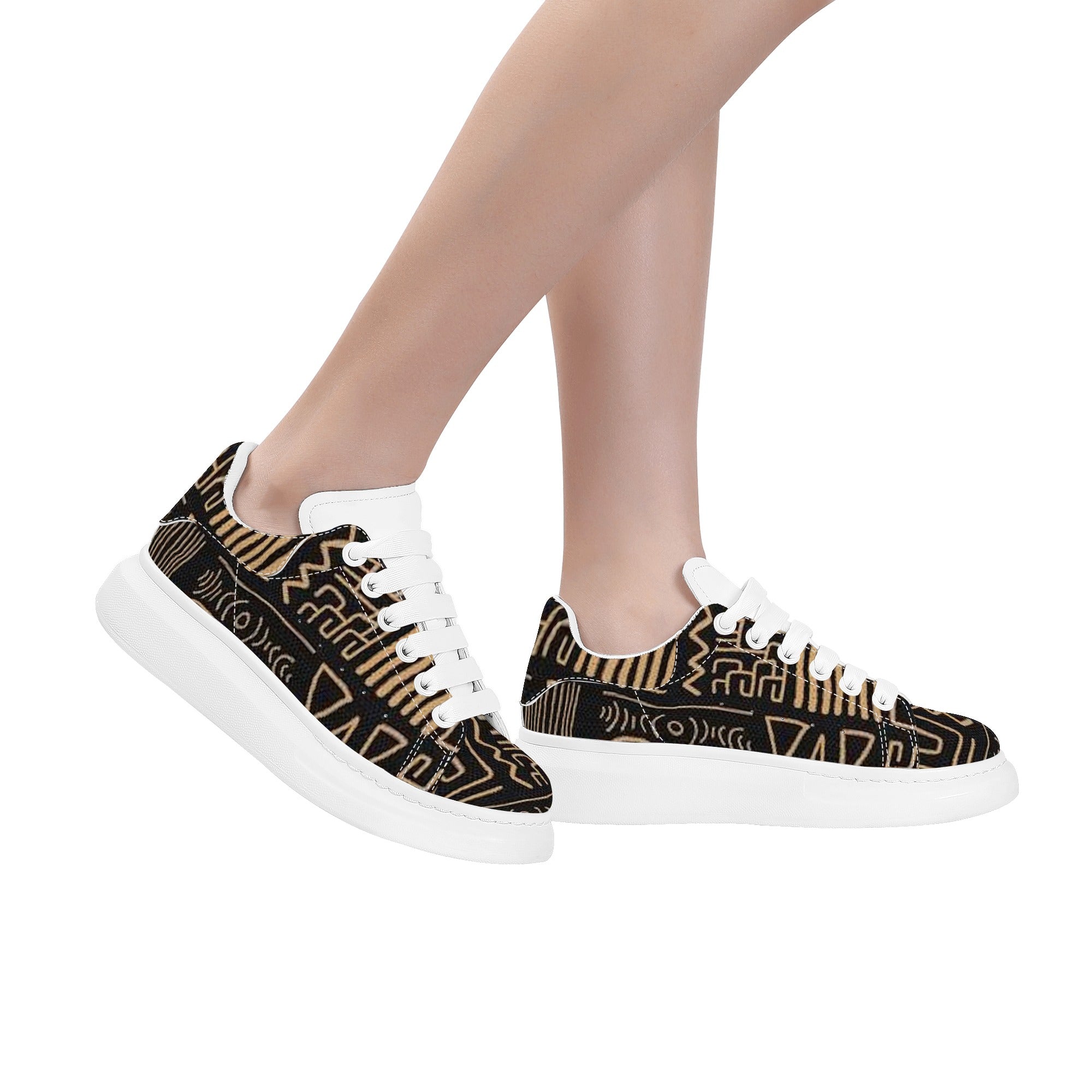 FZ Women's White Tongue Low Top Chunky Shoes - FZwear