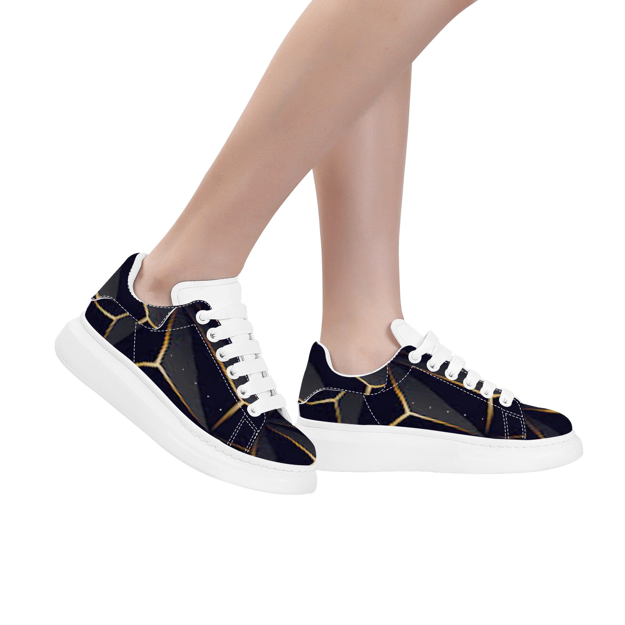 FZ Women's White Tongue Low Top Chunky Shoes - FZwear