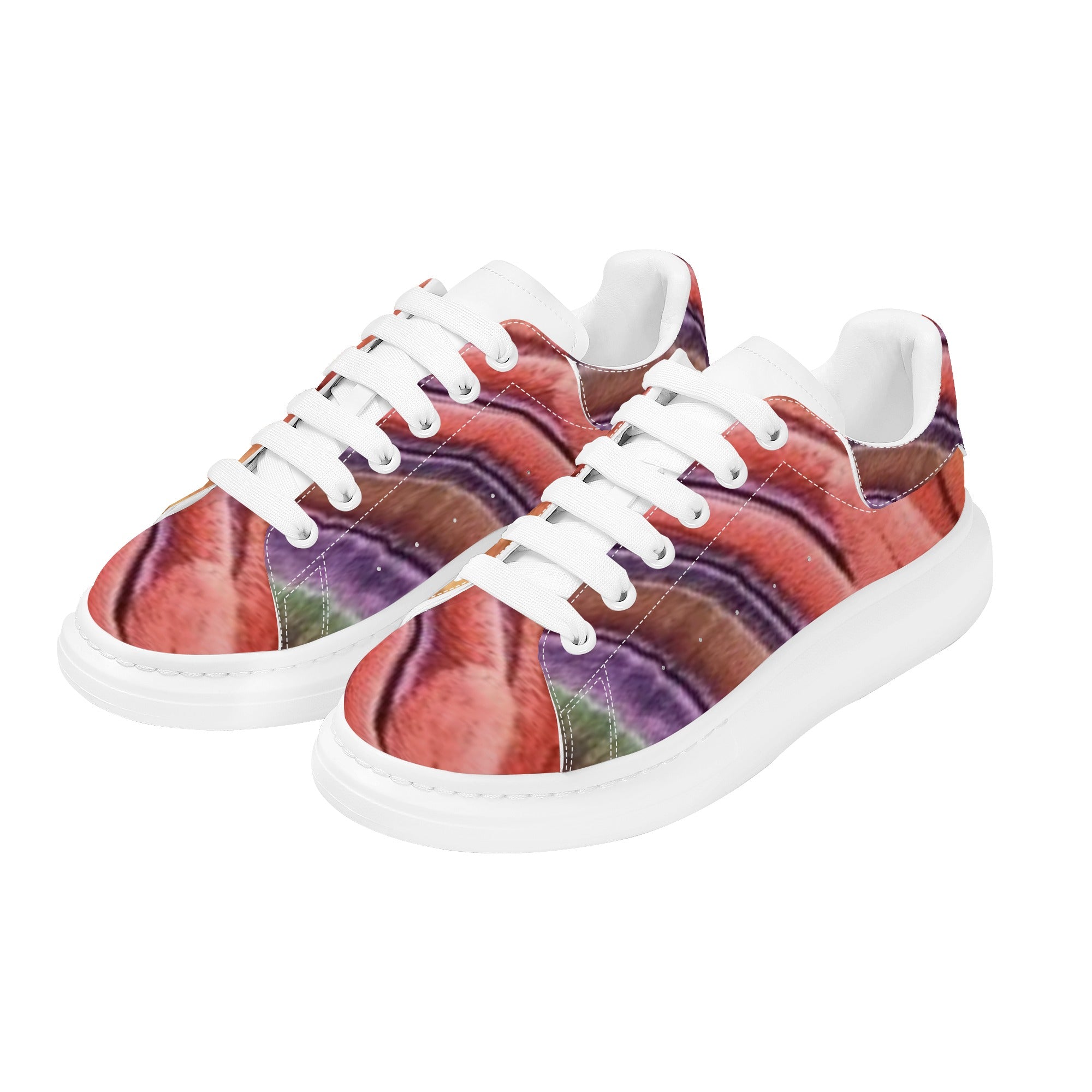 FZ Women's White Tongue Low Top Chunky Shoes - FZwear