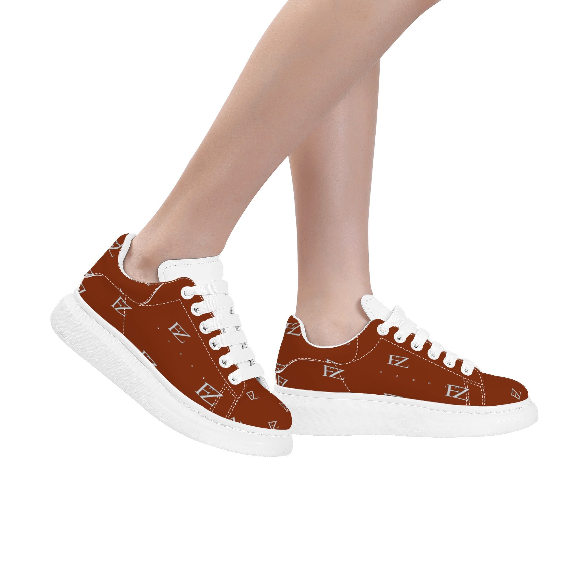 FZ Women's White Tongue Low Top Chunky Shoes - FZwear