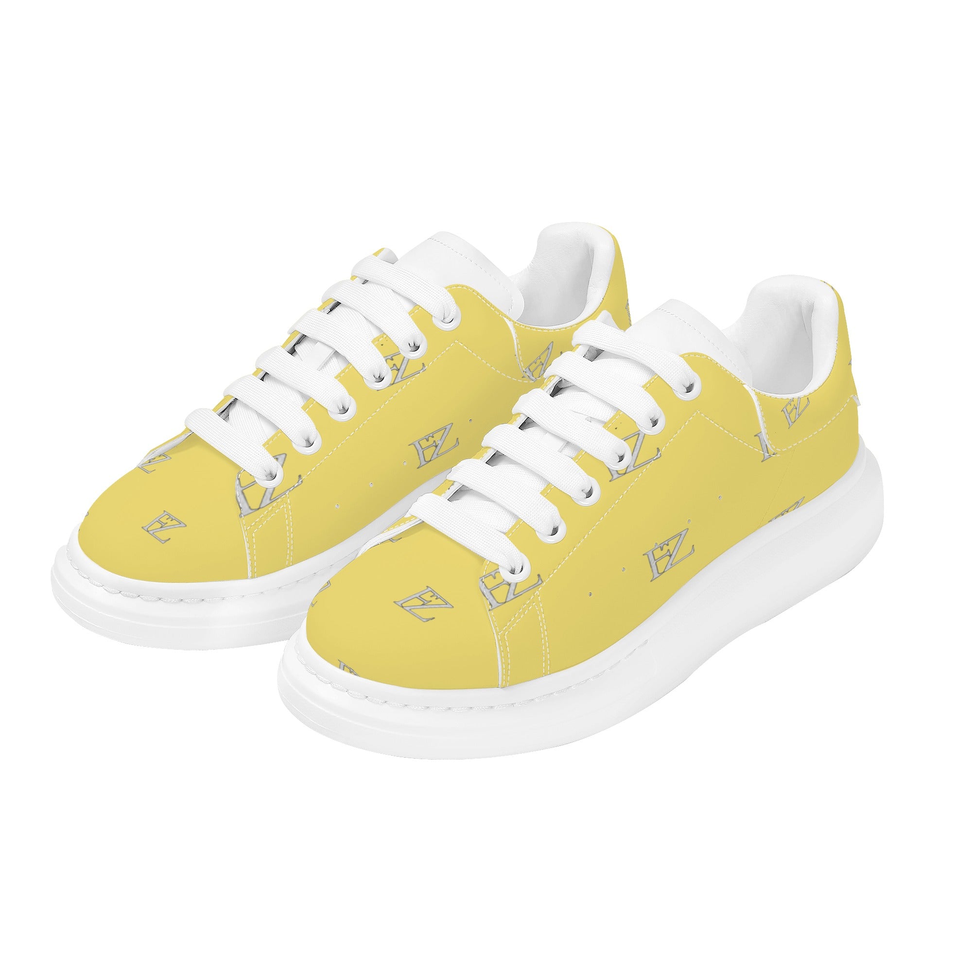 FZ Women's White Tongue Low Top Chunky Shoes - FZwear